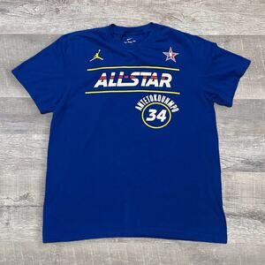 Nike '21 All Star Game #34 Giannis Antetokounmpo T Shirt Med NBA Milwaukee Bucks